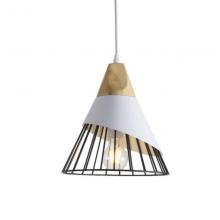 Lampadario in legno e alluminio